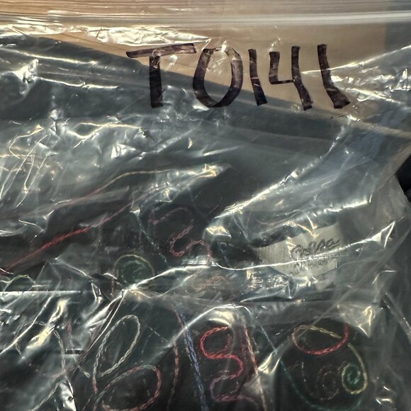 Celsa Sheer Mesh Duster Lightweight Embroidered Floral‎ Black Multicolor W L - Picture 9 of 10